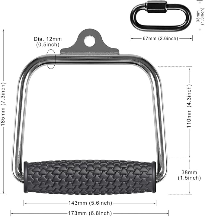 Kipika Heavy Duty Double D Handle, V Bar Cable Attachment, Row Attachment for Cable Machine, Non-Slip and Comfortable, Solid Aluminum Alloy Grip, Cable Machine Accessories for Home Gym…