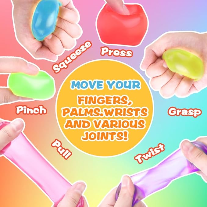 DIYDEC 8 Pcs Stress Cubes Fidget Toys 8 Colors Stress Balls for Kids Adults Teens Stress Relief Squishy Squeeze Balls for Party Favors Classroom Prizes