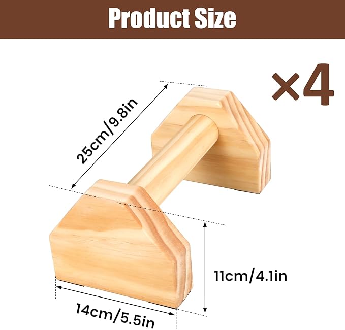 Wooden Push-up Bars, Pushup Stands, Push up Bracket, Push-Up Frame with Ergonomic Handle, Non-slip Base Home Workout Equipment, Push up Bracket Board Parallettes for Indoor Fitness Training