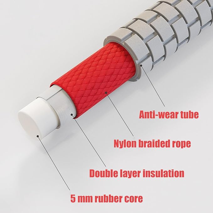 23 FT Long Jump Rope for Kids Adults,Double Dutch Jump Rope,Adjustable Skipping Ropes with High-strength Nylon Braided Rope Core,360°Rotation Not Entangled,Long Enough for 4-6 Jumpers.