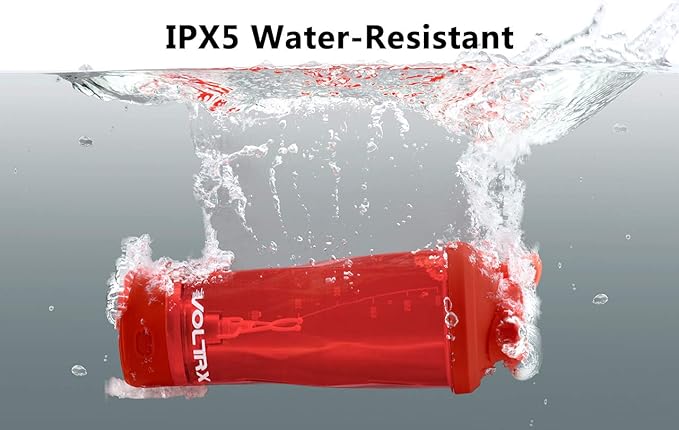 VOLTRX VortexBoost Electric Shaker Bottle, USB C Rechargeable Protein Shake Mixer, Shaker Cups for Protein Shakes and Meal Replacement Shakes, BPA-Free, Made with Tritan,Red