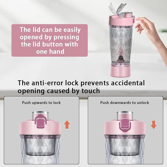 Electric Protein Shaker Bottle, USB Rechargeable Mixing Cup, Water Drink Mixer Portable Bottles for Gym Sport, BPA-Free Tritan, 22oz