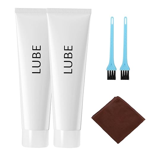 Treadmill lubricant for Spirit Sole Fitness Treadmill Tube Tread Belt Deck Lube, Silicone lube Fit Most Brands Fitness Treadmill Maintenance Lubricant Oil with Cleaning Cloth and Brush (white-2)