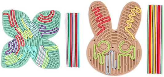 Silicone Sensory Activity Board,Fidget Toy for Calming, Stress, Anxiety, ADHD , Autism , Silent, No Mess , Kids 3+ & Adults ,Autism Toys,pushpeel Sensory Activity Board (Petal and Rabbit)