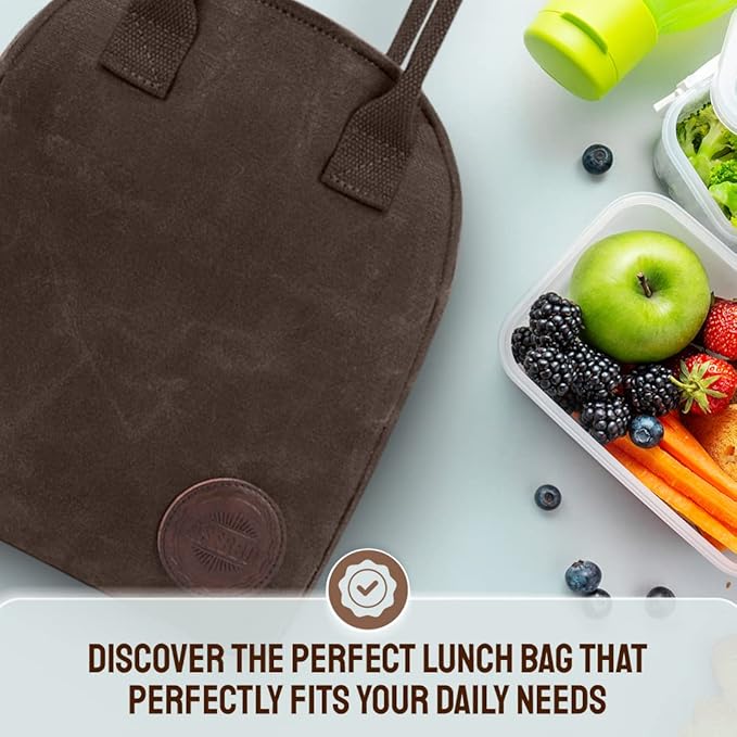 Insulated Lunch Bag for Women & Men (Chocolate Brown)