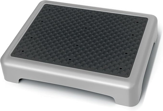 GWNF3.35'' Short Step Stool – 600lb Capacity Ultra-Sturdy Structure & Lightweight Step Stools for Seniors, Kids & Adults | Non-Slip Wide Platform | Mobility Step Stool for Indoor & Outdoor(Grey-Black)