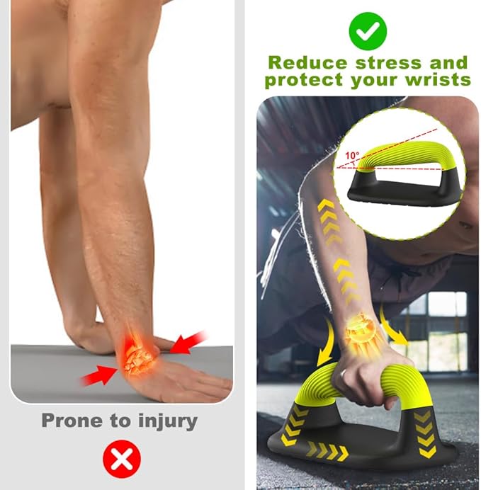 Push Up Bars – Ergonomic Pushup Handles for Floor Strength Training, Non-Slip Push-Up Stands with Soft Grip, Pushups Bars for Home Gym Workout