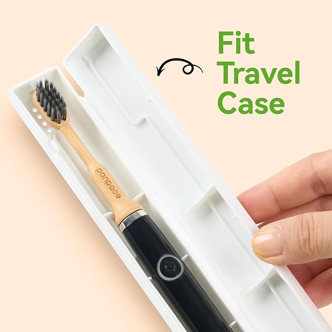 Bamboo Toothbrush Heads Compatible with Gleem, Soft Charcoal Infused Bristles, Whitening & Deep Cleaning