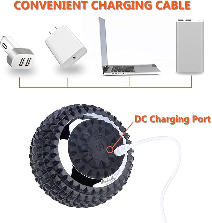 Vibrating Massage Ball 4-Speed High-Intensity Fitness Yoga Massage Roller, Relieving Muscle Tension Pain & Pressure Massaging Balls (Black)