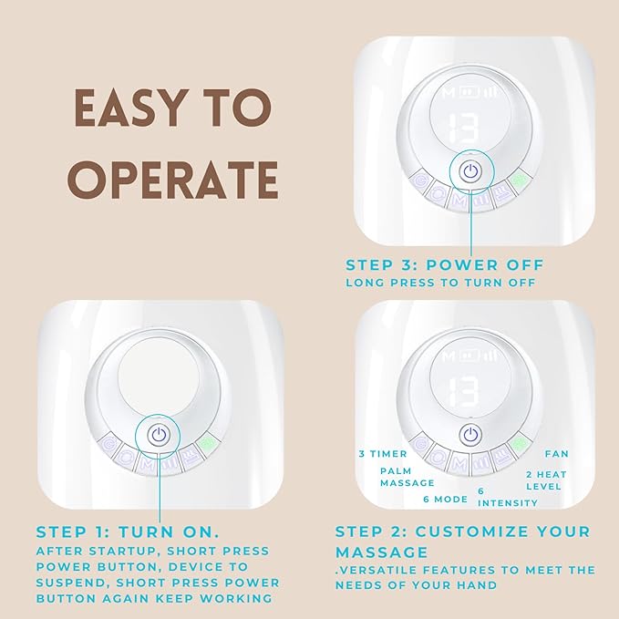 Hand Massager with Heat and Compression for Arthritis and Carpal Tunnel, Finger Numbness, Circulation, Pain Relief, from Wrist to Palm and Finger with Kneading Rollers, Fan Cooling Gifts for Women Men