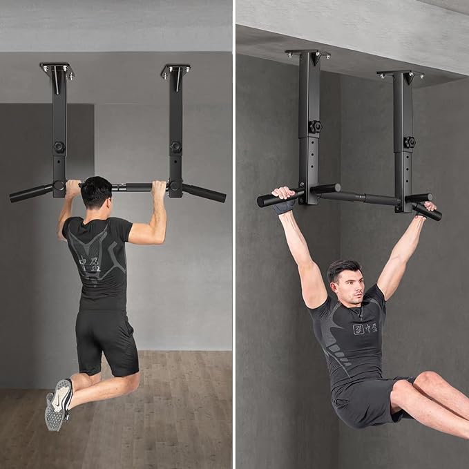 Wall Mount Pull Up Bar, Joist Mount Pull Up Bar, Beam and Rafter Mounted Chin Up Bar for Home Gym With Wood Mount and Wall Mount Screws