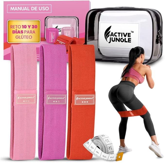 Premium Fabric Resistance Bands for Glutes & Legs – Set of 3 | Non-Slip, Elastic, Durable, Includes Travel Bag, Workout Guide & Digital Challenges