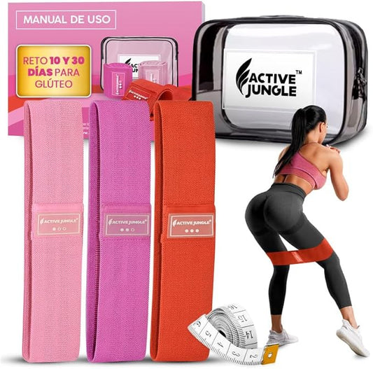 Premium Fabric Resistance Bands for Glutes & Legs – Set of 3 | Non-Slip, Elastic, Durable, Includes Travel Bag, Workout Guide & Digital Challenges