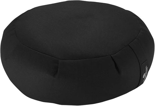Hugger Mugger Zafu Meditation Cushion - Support in Cross-Legged Sitting, Buckwheat Filled, Durable Fabric, Convenient Handle, Handmade in USA