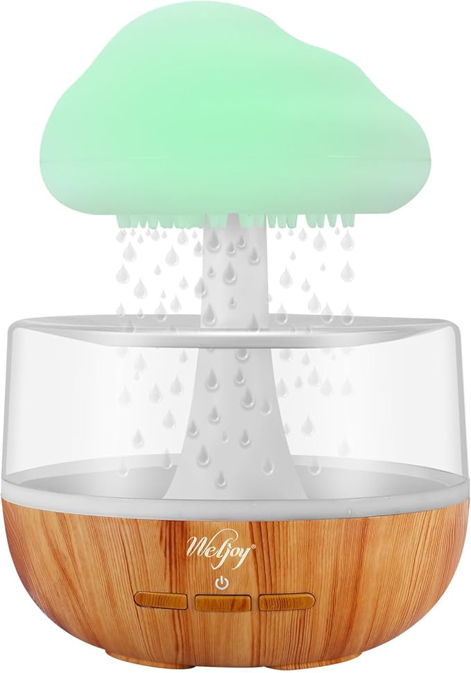 Aromatherapy Diffuser for Home and Office, Weljoy Rain Cloud Humidifier, Essential Oil Diffuser,Multiple Room Use, Mushroom Design