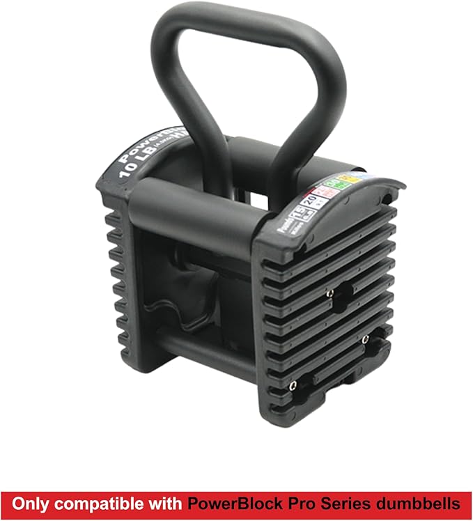 PowerBlock Pro Series Kettlebell Handle – Compatible Pro Series Dumbbells, Strength Training Accessory, for Home Gym & Commercial Use, Workout Equipment, Black