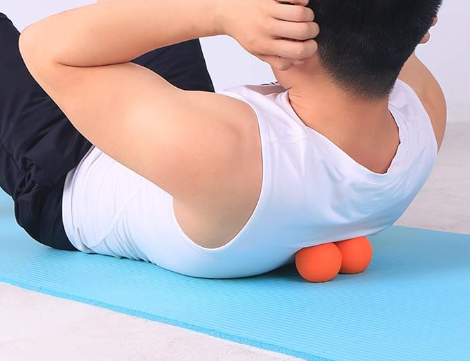 Yoga Massage Ball - Best Trigger Point Ball for Myofascial and Fascia Release, Foot and Back Massage, Therapy (Peanut Orange)