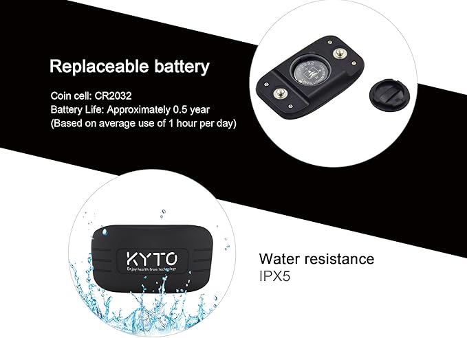 KYTO Heart Rate Monitor Chest Strap, ANT+/ Bluetooth, Compatible with iOS/Android APPs, Cycling/Yoga/Basketball/Running/Fitness Exercise/Boxing