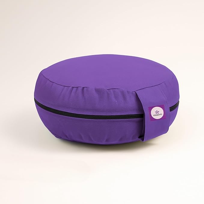 Yogikuti Meditation Cushion – 100% Pure Cotton Zafu for Comfortable Meditation & Yoga – Floor Sitting Pillow for Mindfulness & Support
