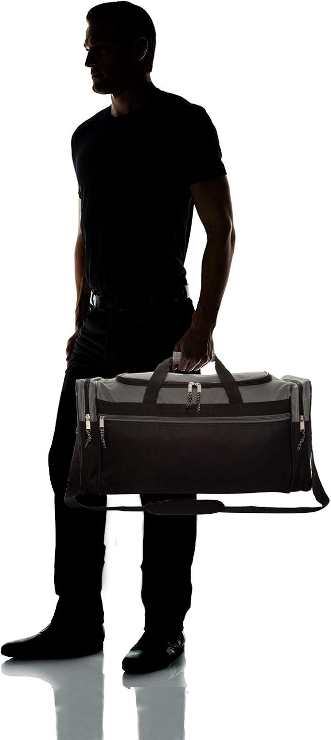 DALIX 25" Extra Large Vacation Travel Duffle Bag (Black, Grey, Navy Blue, Red, Camo)