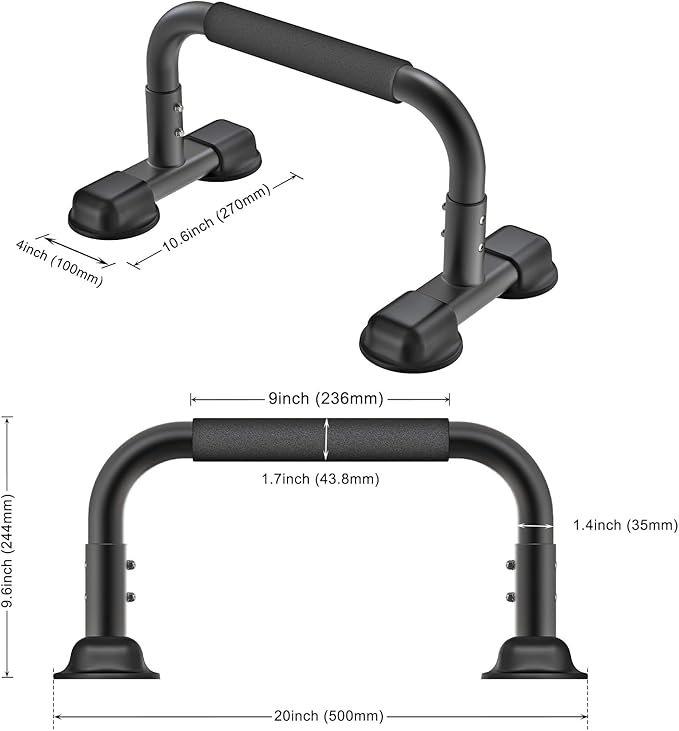 Dolibest Pushup Stand, Parallettes Bars Pressup Handstand Calisthenics Equipment for L-Sit/Dip Bar/Body Building/Strength Training Equipment/Home Gym Floor Workout Fitness Exercise