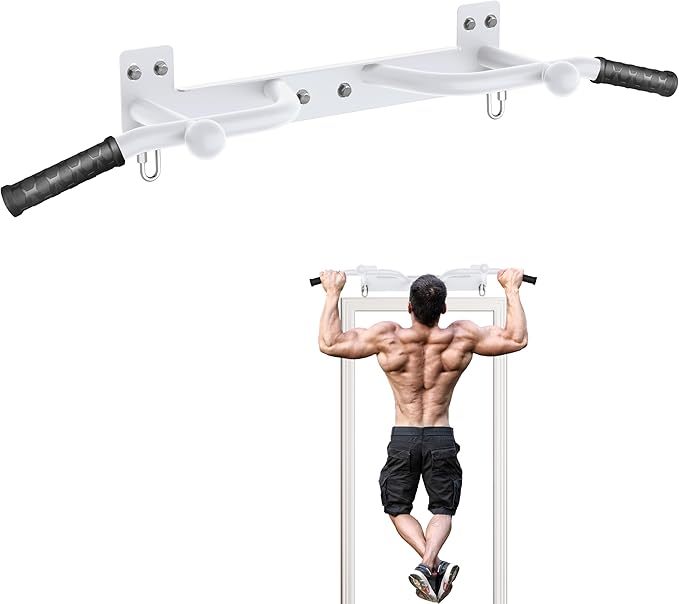 Wall Mounted Pull Up Bar - Heavy Duty Chin Up Bar, Pull-Up Bar for Garage, Joist, Wall Mount - Multifunctional Fitness Bar, Supports up to 600 Lbs