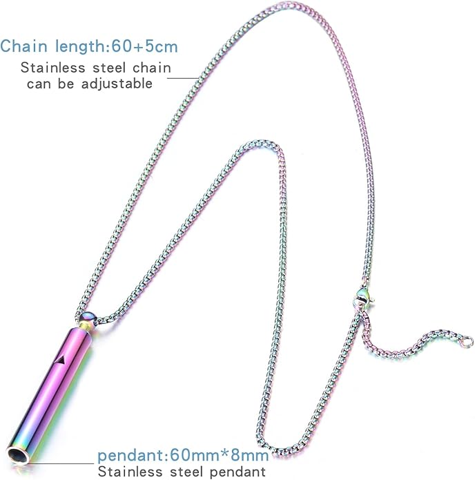 Anxiety Breathe Easy Necklace Mindfulness Breathing Necklace Breathlace Stainless Steel Pendant for Natural Calm & Stress Relief