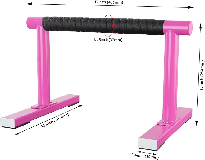 Strength Training Parallettes I-Sit Push Up Bars, Pushup Handles Calisthenics Equipment for Home Workout, Anti-slip Gymnastics Bars, Handstand & Dip Bar for Outdoor Exercise