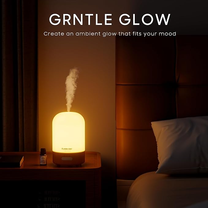 Essential Oil Diffuser, 100ml Ultrasonic Aromatherapy Humidifier, 6 in 1 Quiet Diffuser with Auto Shut-Off Function, Small Essential Oil Vaporizer(White)