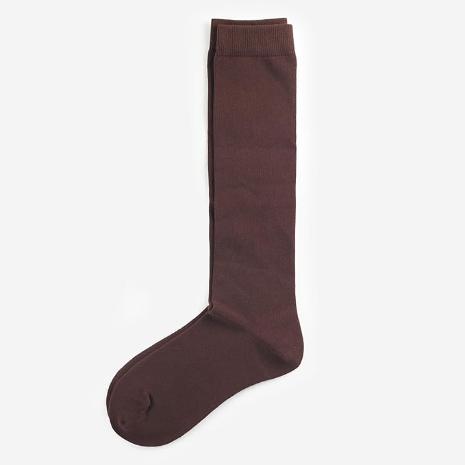 COTTON DAY Women's Soft Combed Cotton Knee High Long Calf Dress Socks Seamless Toe Black White Gray Navy Blue Brown