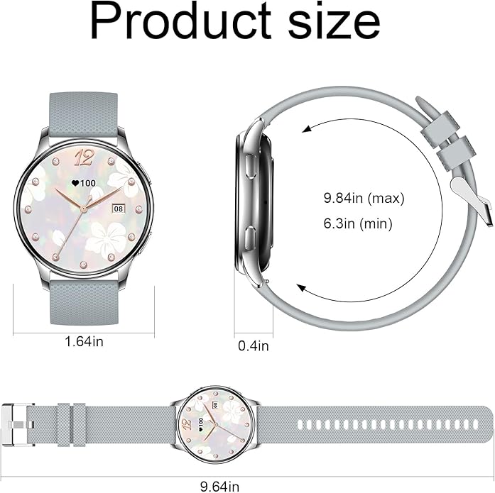 Smartwatch for Women, Waterproof Bluetooth Call Watch for Android iOS Phones, 1.32" AMOLED Round Touch Screen Fitness Tracker with 100+ Sports Modes/Health Monitor/Password Lock/Message Reminder