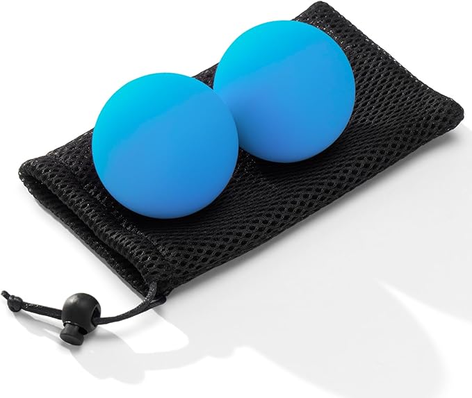 Massage Lacrosse Balls for Myofascial Release,Yoga Deep Tissue Massage,Trigger Point Therapy and Foot Plantar Fasciitis,Muscle Soreness Massager Ball (2 Packs) (Blue)