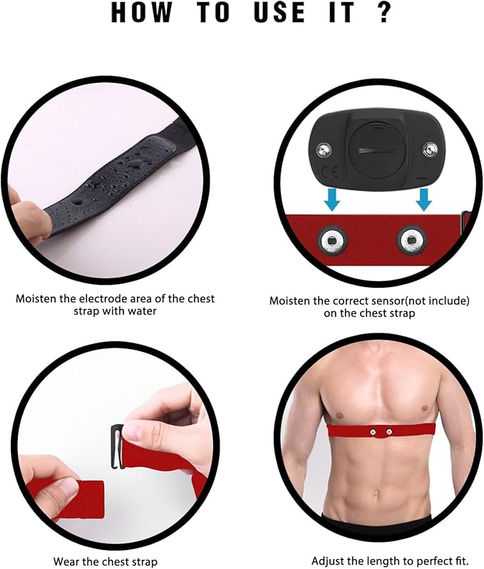 FITCENT Heart Rate Monitor Chest Replacement Strap Compatible with Polar H10 H9 H7, Adjustable Soft HR Belt Work for Polar Heart Rate Sensor Garmin HRM200