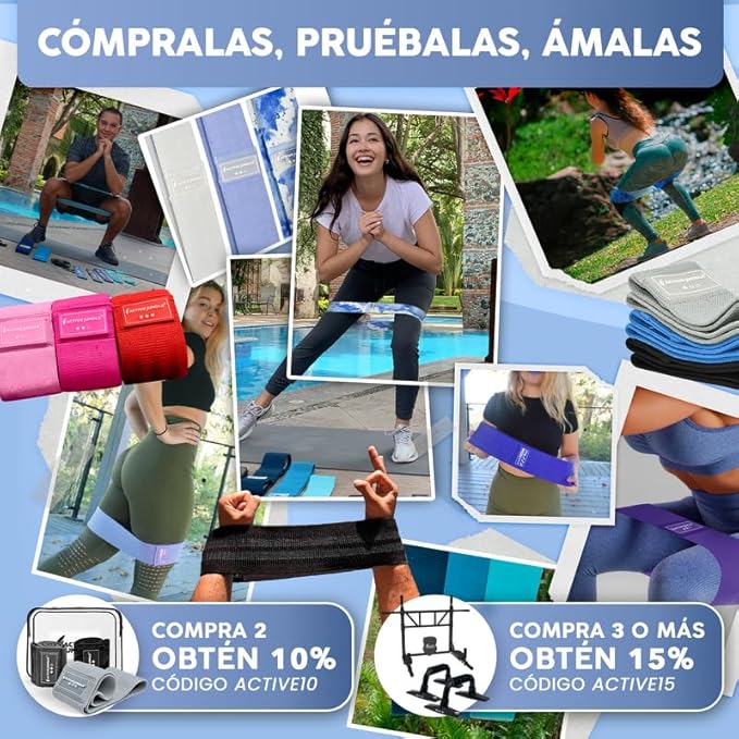 Premium Fabric Resistance Bands for Glutes & Legs – Set of 3 | Non-Slip, Elastic, Durable, Includes Travel Bag, Workout Guide & Digital Challenges