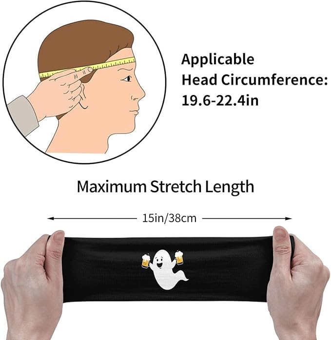 Sports Headband Moisture Wicking Sweatband for Men Women Running Cycling Yoga Fitness Workout