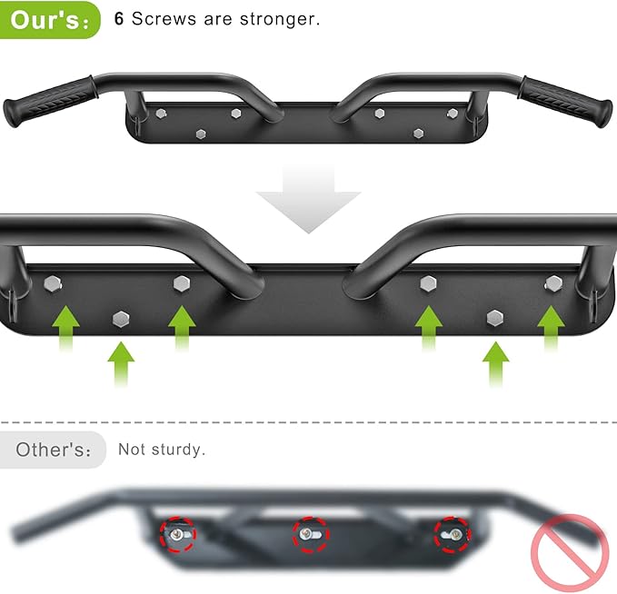 SELEWARE Heavy Duty Wall Mounted Doorway Pull Up Bar Fully Welded Multifunctional Chin Up Bar with Resistance Band Hooks & Ball Finger Training, 500LB Capacity Support Beam or Joist Mount