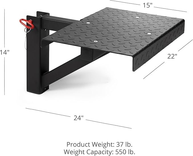 Titan Fitness X-3 Series Rack Mounted Step-Up Platform, 22" x 15" Diamond Plate Platform