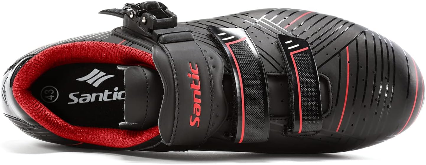 Santic Men's Cycling Shoes Road Cycling Riding Shoes Road Bike Shoes with Buckle- Roadway New