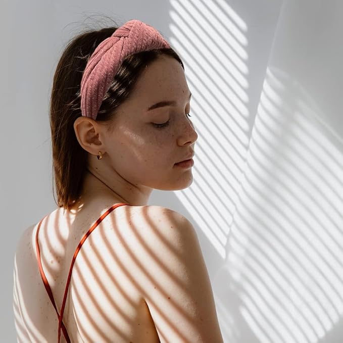 Madison Tyler Headbands for Women | Fashion Boho Top Knotted With Rhinestones Elastic Workout Hairbands | Outdoor and Party Non Slip (Light Purple)