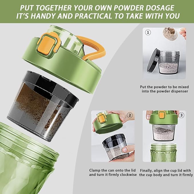 Electric Protein Shaker Bottle, USB Rechargeable Mixing Cup, Water Drink Mixer Portable Bottles for Gym Sport, BPA-Free Tritan, 22oz (Light Green)