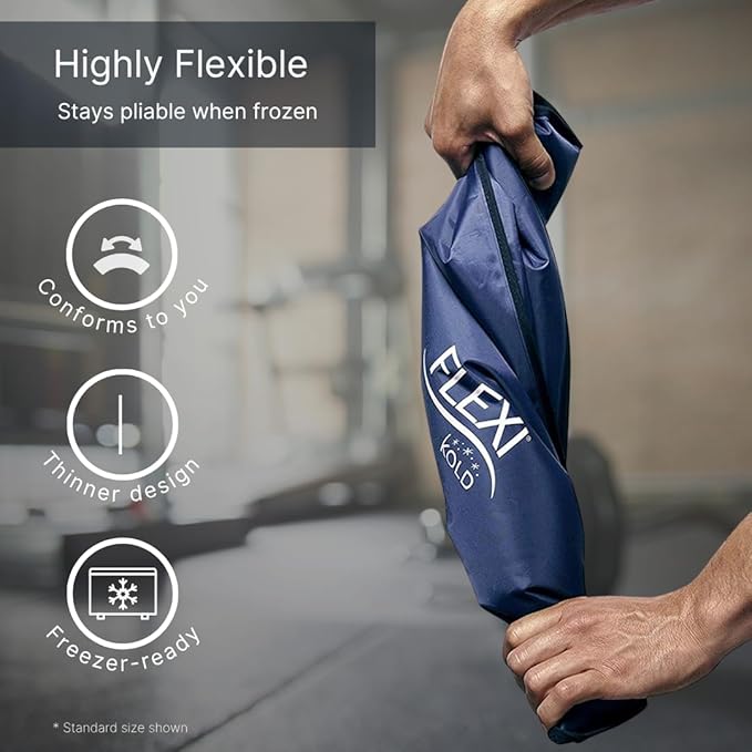 2 FlexiKold Gel Ice Packs - Ice Packs for Injuries Reusable, Back Pain Relief, Knee Ice Pack Wrap, After Surgery, Ice Pack for Knee - 6303-COLD-2PK by NatraCure - Medium – 2PK