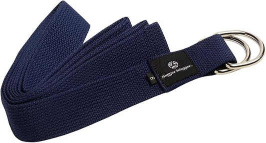 Hugger Mugger D-Ring Cotton Yoga Strap - Super Strong Cotton, Metal D-Ring Buckle, Multiple Lengths Available