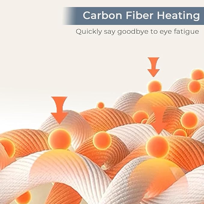 Eye Massager with Heat and Music, Heated Eye Mask with Bluetooth 180°Folding 5-Mode Voice Announcement Heating Massage for Sleep Travel Eyes Strain Relief, White