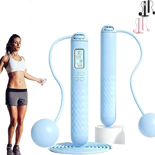 Runaivete Skipping Rope With Counter,Cordless Digital Jump Rope With Counter,Smart Intelligent Adjustable Digital Timer & Calorie Burned Counting With Lcd Display For Fitness