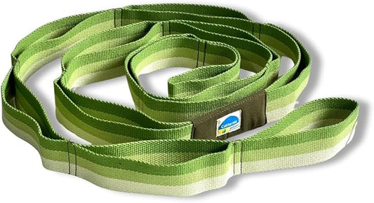 California Yoga Strap | Yoga Belt with Loops | 12 Multi Loop & Non-Elastic | Stretching Strap | Gym Workout & Exercise Bands | Physical Therapy | Improves Sitting Posture for Women & Men