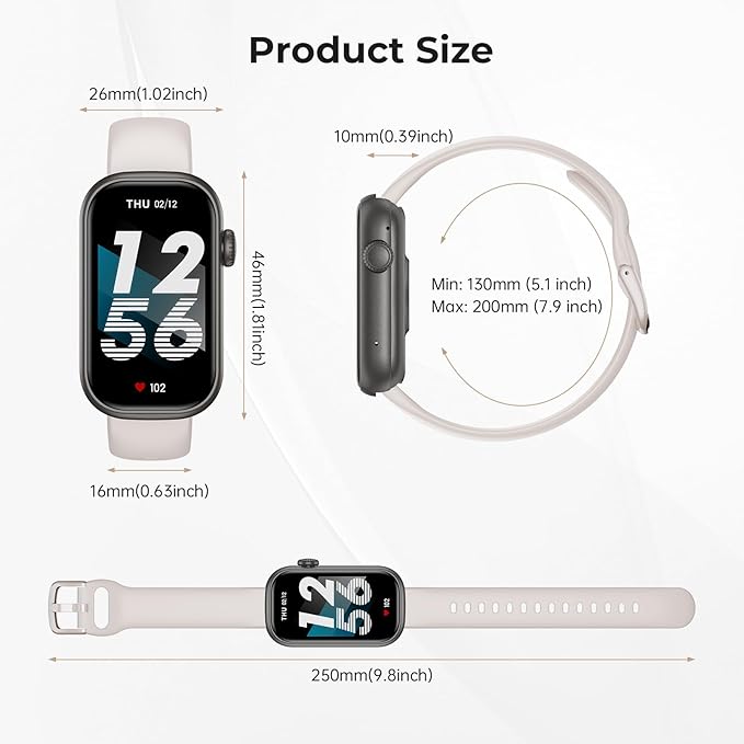 Fitness Tracker for Men Women, 24/7 Heart Rate, SpO2 and Sleep Monitor Health Watch, Calorie Step Counter Fitness Watch IP68 Waterproof Smart Watch for Android and iOS, Starlight