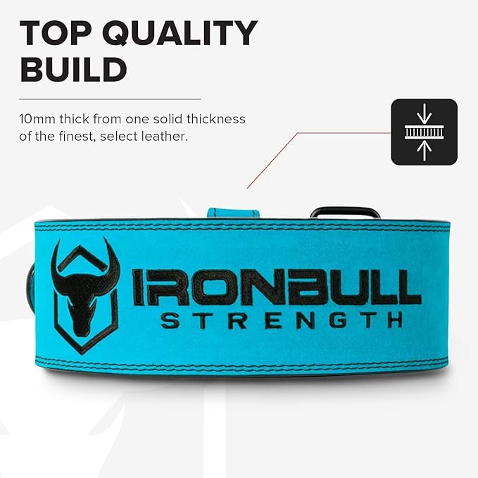 Powerlifting Belt - IPF Approved – Weight Lifting Belt 10mm - Prong Weightlifting Belt for Squats, Deadlift, and Bench Press – Lifting Belt Leather 4in for Men and Women – Back Brace for Gym, Workout, Strength Training, Strongmen & Power Lift