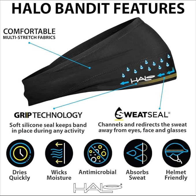 Halo Headband Bandit - 4" Wide Pullover Sweatband for Both Women and Men