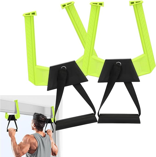 Portable Pull Up Bar for Doorway,Travel Pull Up Bar,Adjustable Home Gym Equipment,Dual Handle Design for Pull-Ups,Maximum Load Capacity of 330lb, No Screws Installation,Green