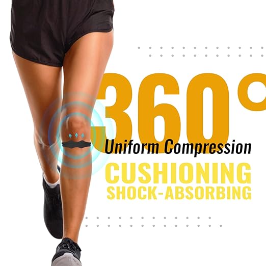 Fit Geno Patella Knee Band: 2 Pack Patellar Tendon Support Strap for Pain Relief - Adjustable Knee Brace for Running Arthritis Basketball Volleyball Osgood Schlatter Men Women (Black)